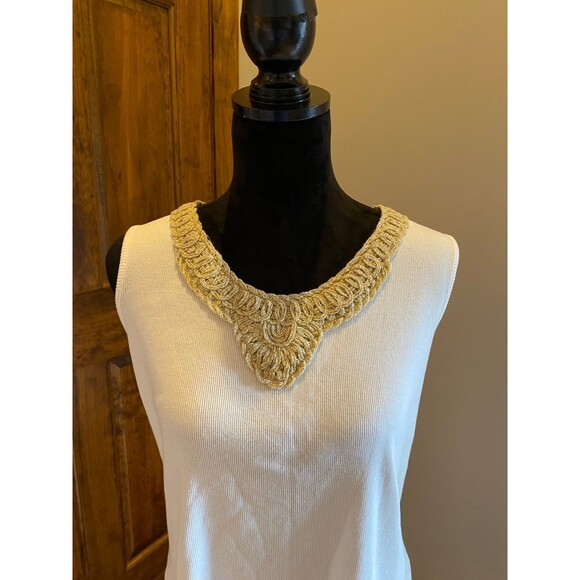 Sag Harbor Blouse Size 1X Top Sleeveless Rounded Neckine Stretch Stylish Dressy - Picture 3 of 9